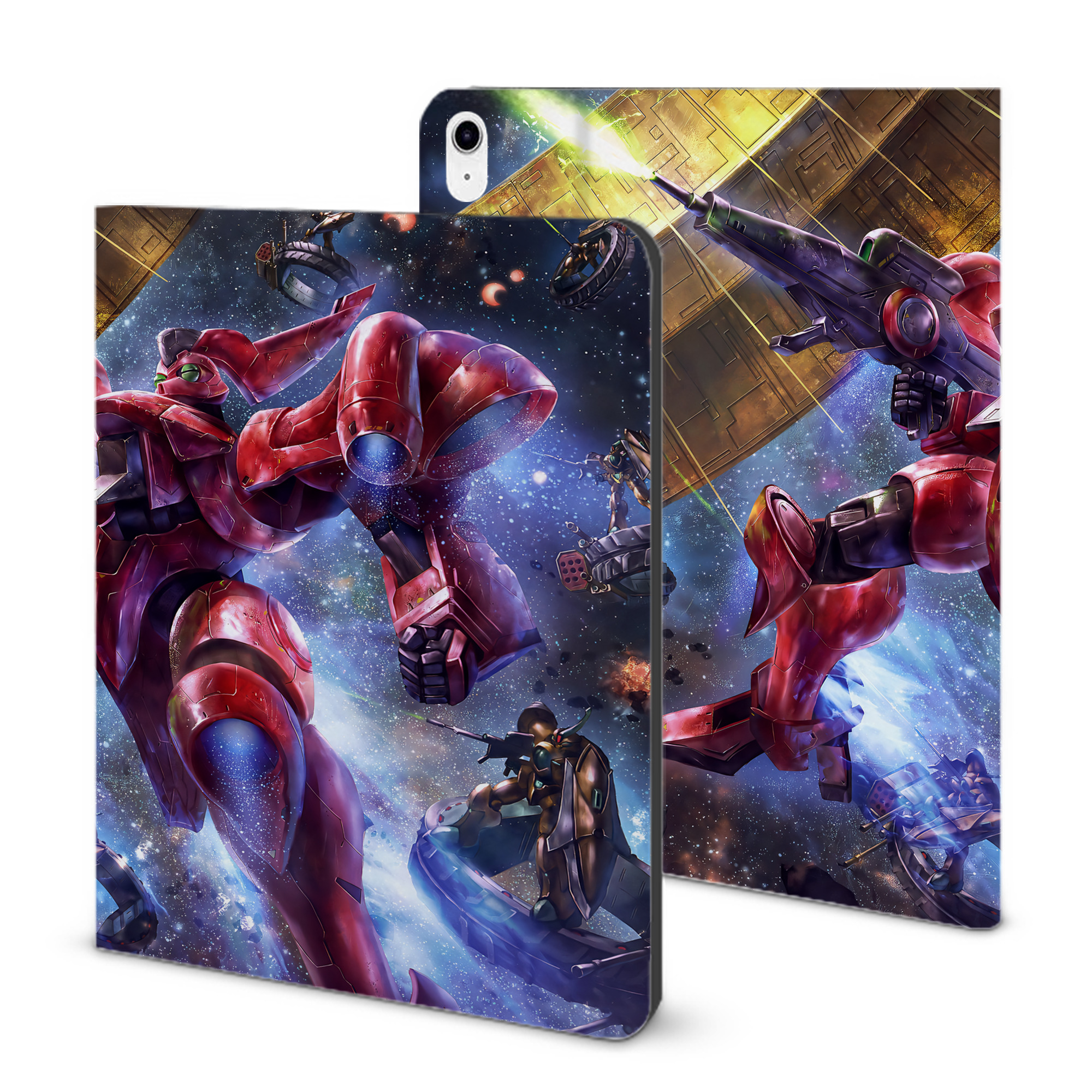 （画像用） 機動戦士ガンダム Mobile Suit Gundam IPad ケース ブック型 PUレザー TPU 耐衝撃 軽量 薄型 ペン収納なし 全面保護 IPad 各モデル対応